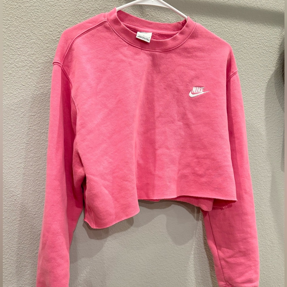 Nike Pink Cropped Sweatshirt